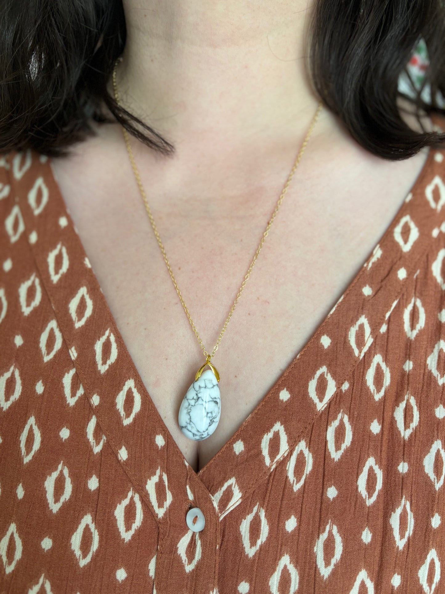 Collier en Cuivre avec Pierre Naturelle