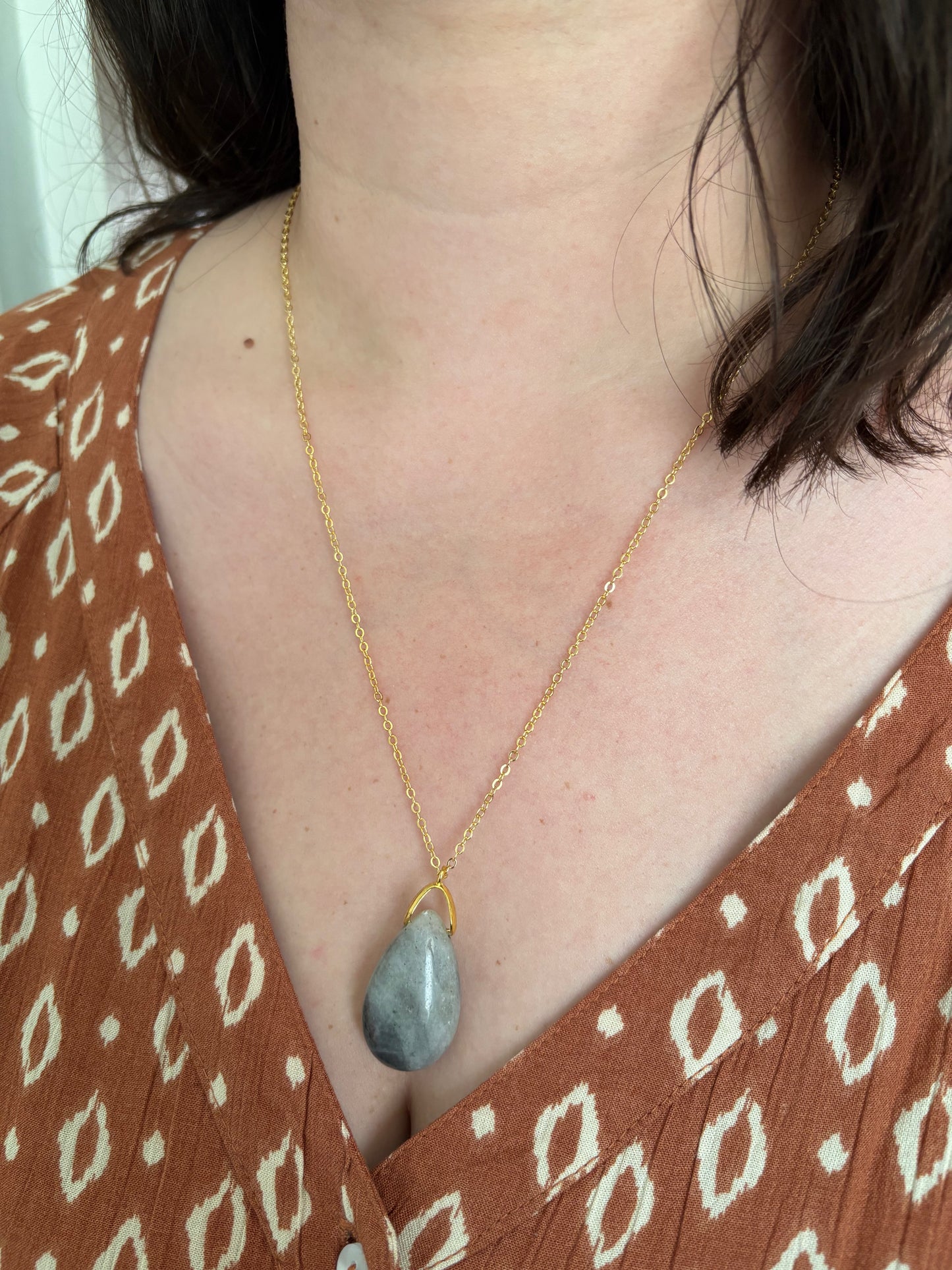 Collier en Cuivre avec Pierre Naturelle