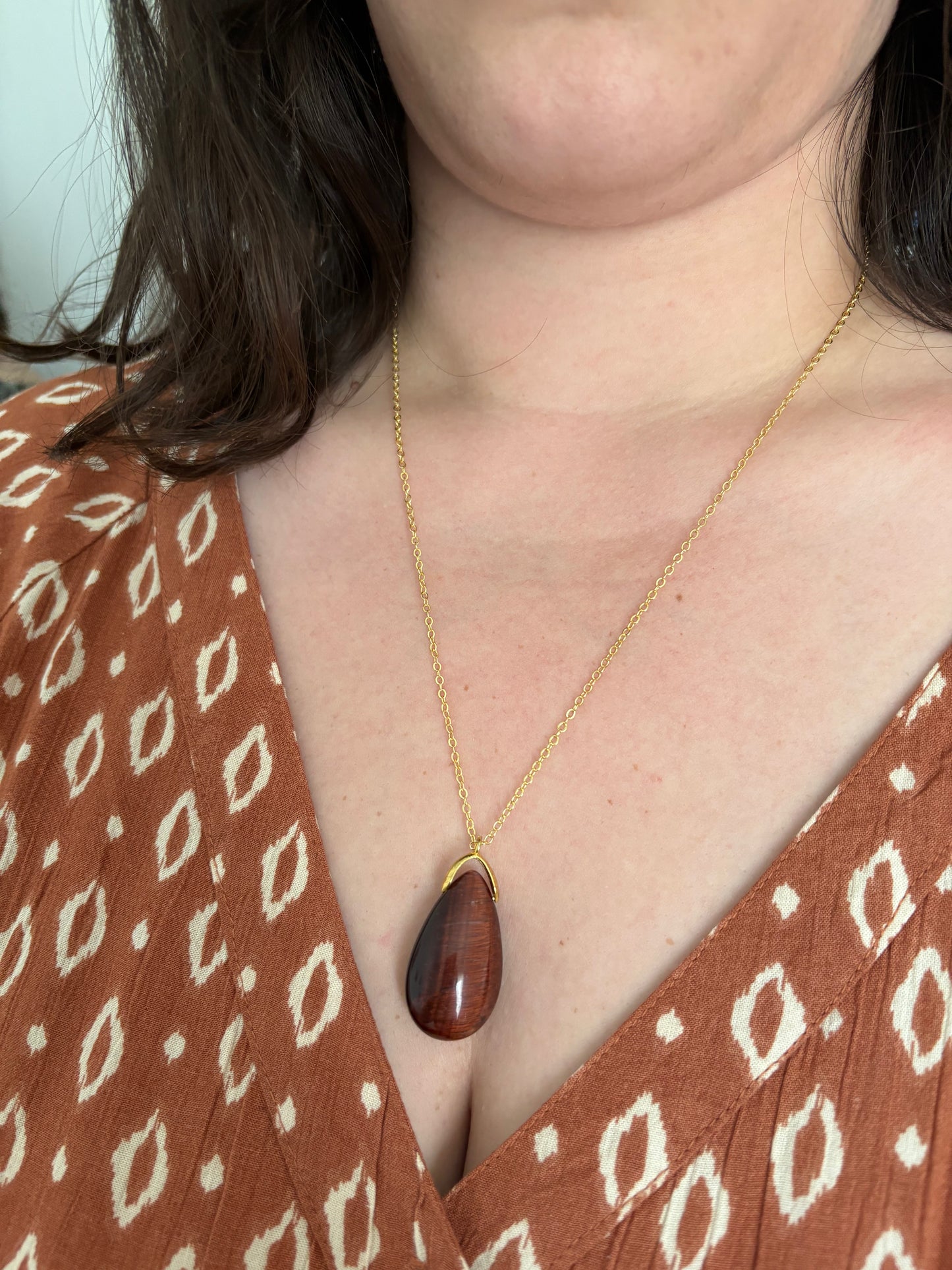 Collier en Cuivre avec Pierre Naturelle