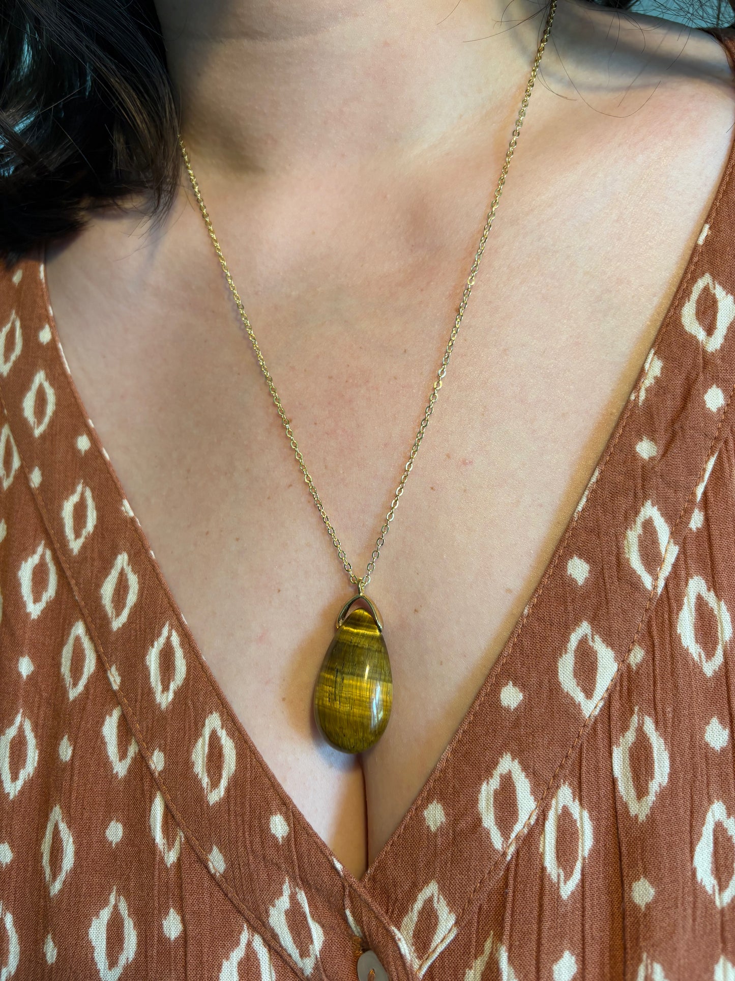 Collier en Cuivre avec Pierre Naturelle